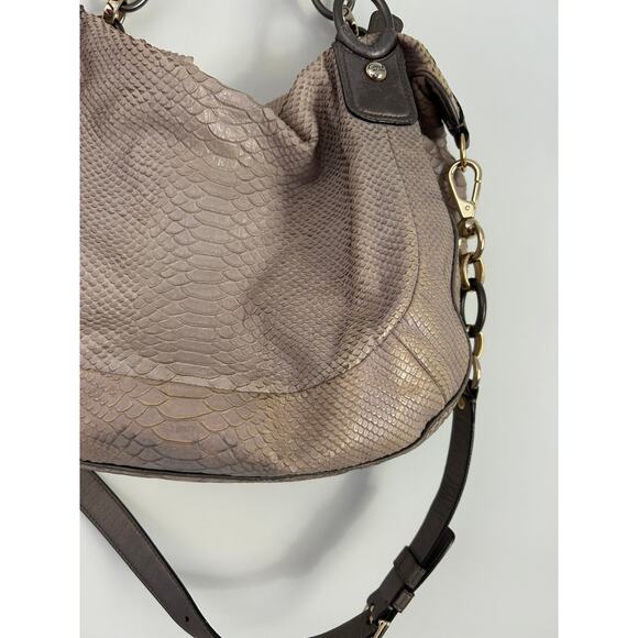Coach Snakeskin Embossed Satchel, Gray Sage Python Print - Picture 7 of 11